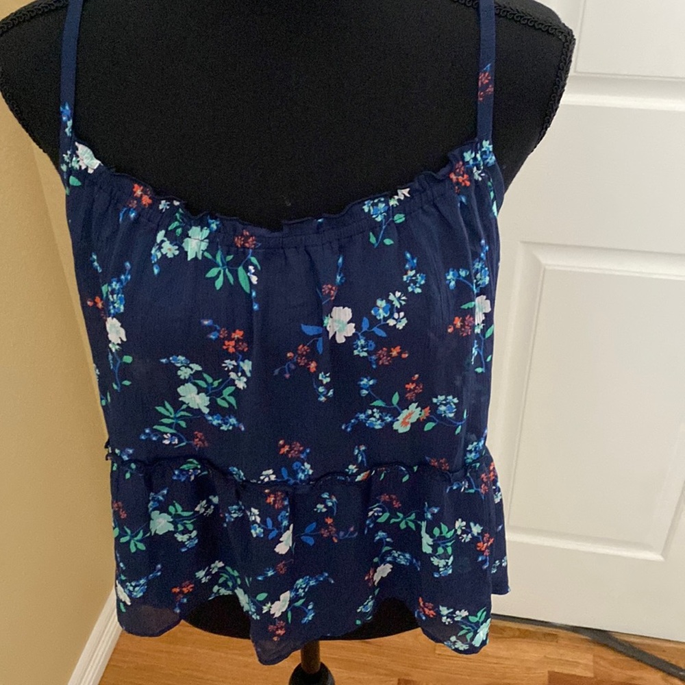 Hollister Navy Floral Tank Top